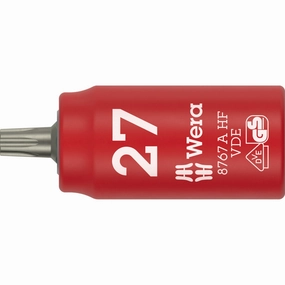 Wera 8767 A VDE HF TORX Zyklop Bit socket, insulated, with 1/4" drive, with holding function, T27