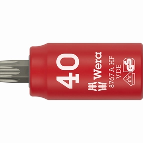 Wera 8767 A VDE HF TORX Zyklop Bit socket, insulated, with 1/4" drive, with holding function, T40