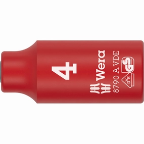 Wera 8790 A VDE Zyklop Socket, insulated, with 1/4" drive, 4mm