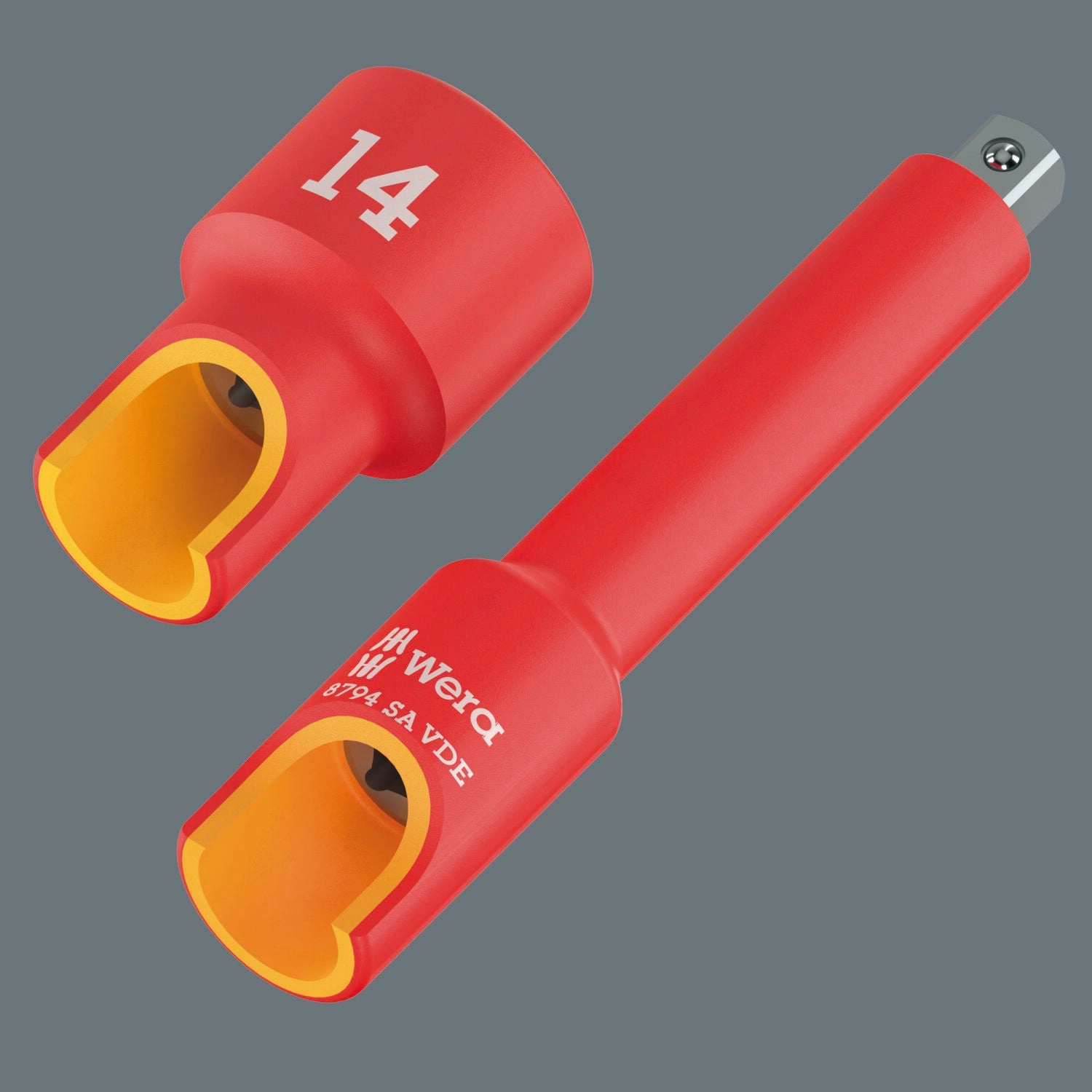 Wera 8790 A VDE Zyklop Socket, Insulated, with 1/4" Drive, 7.0 x 41 mm