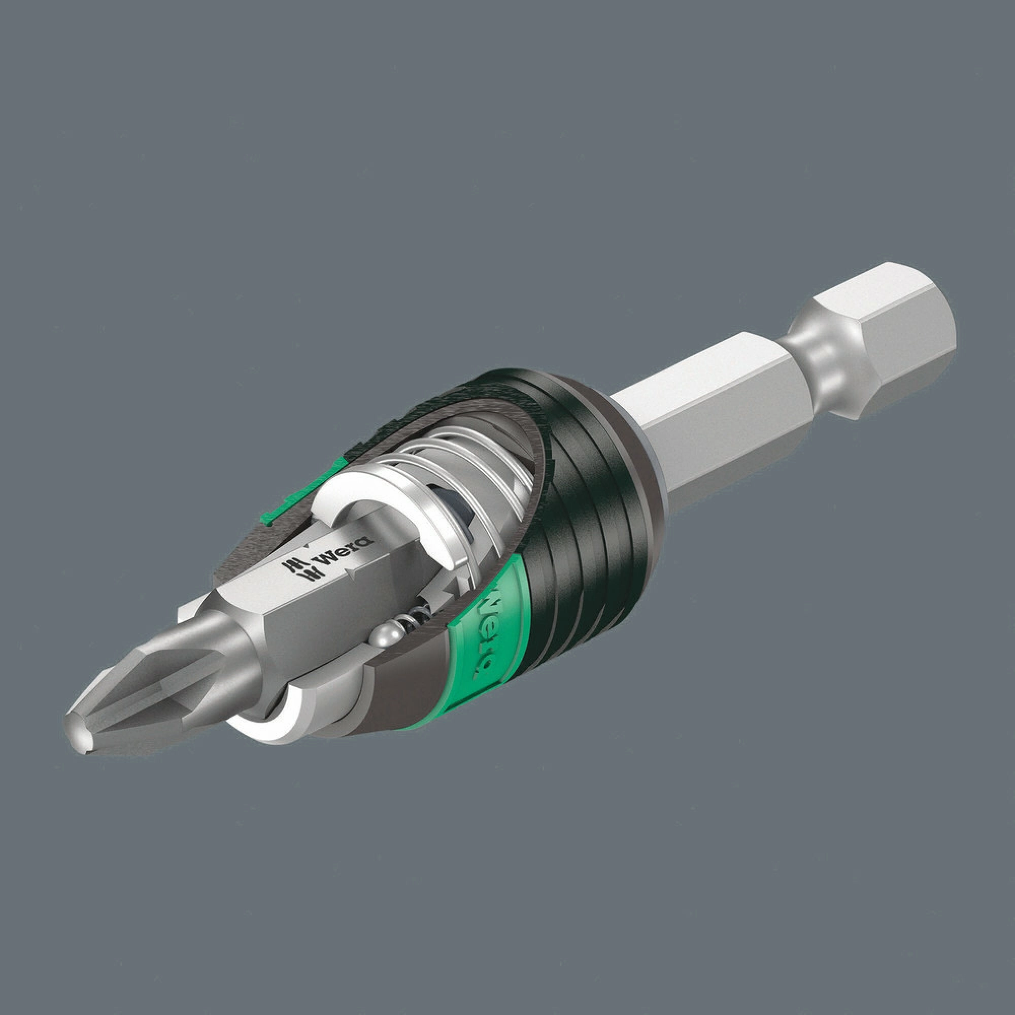 Wera 887/4 RR SB Rapidaptor Universal Bit Holder with ring magnet, 1/4" x 57 mm