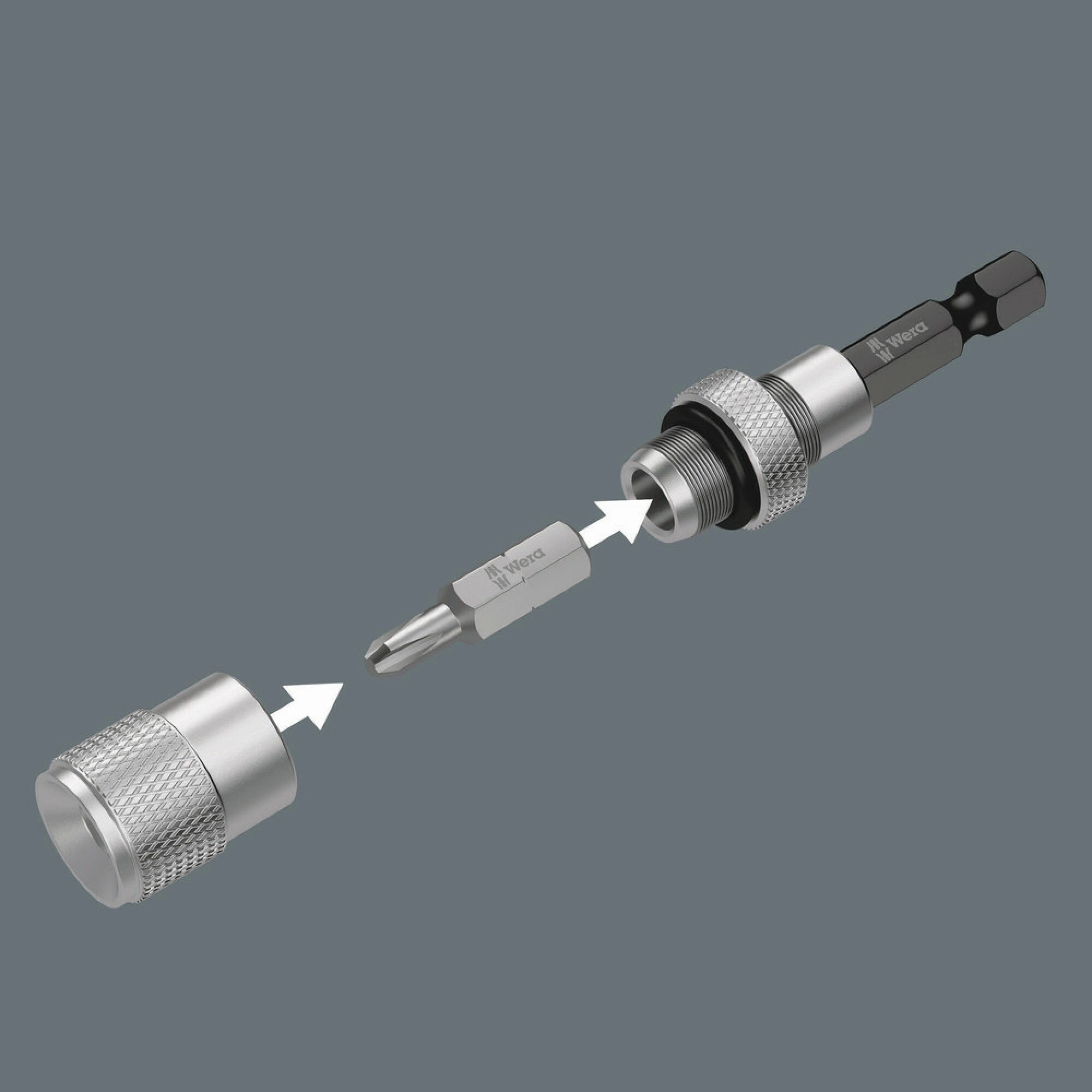 Wera 896/4/1 SB Bit Holder with adjustable depth-control stop, 1/4" x 50 mm
