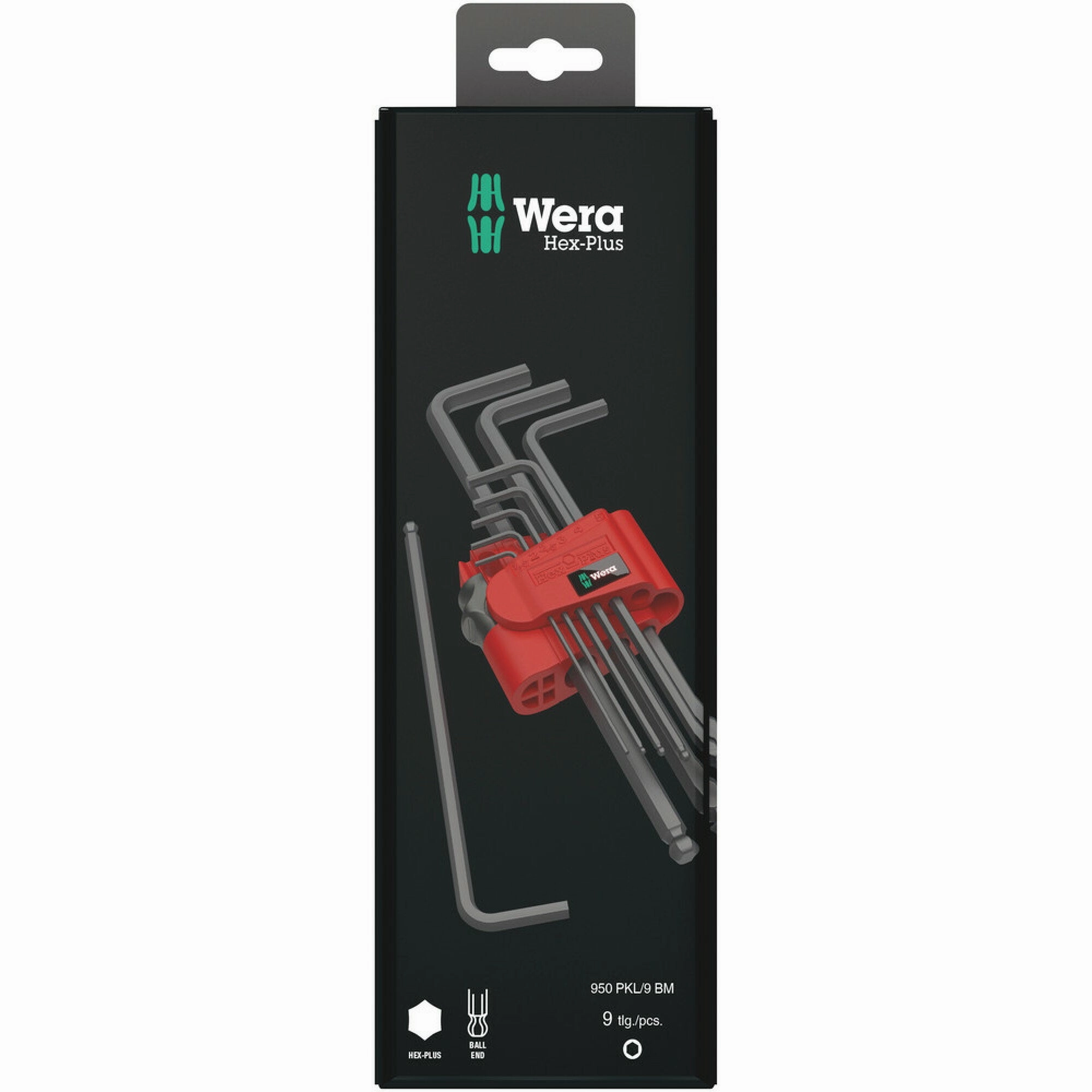 Wera 950/9 Hex-Plus 6 SB L-key set, metric, BlackLaser, 9 pieces