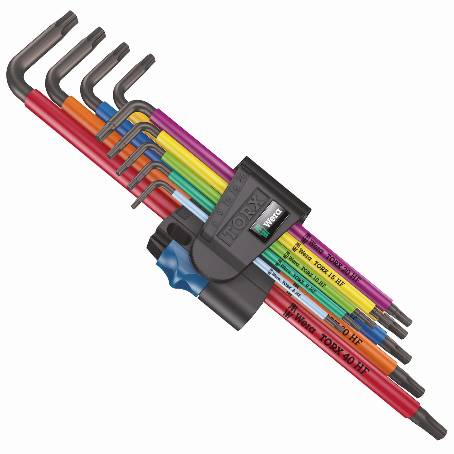 Wera 967/9 TX XL Multicolour HF 1 L-key set with holding function, long, 9 pieces
