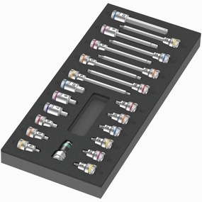 Wera 9723 Foam Insert Zyklop B 3/8" Bit Socket Set 1, 22 Pc.