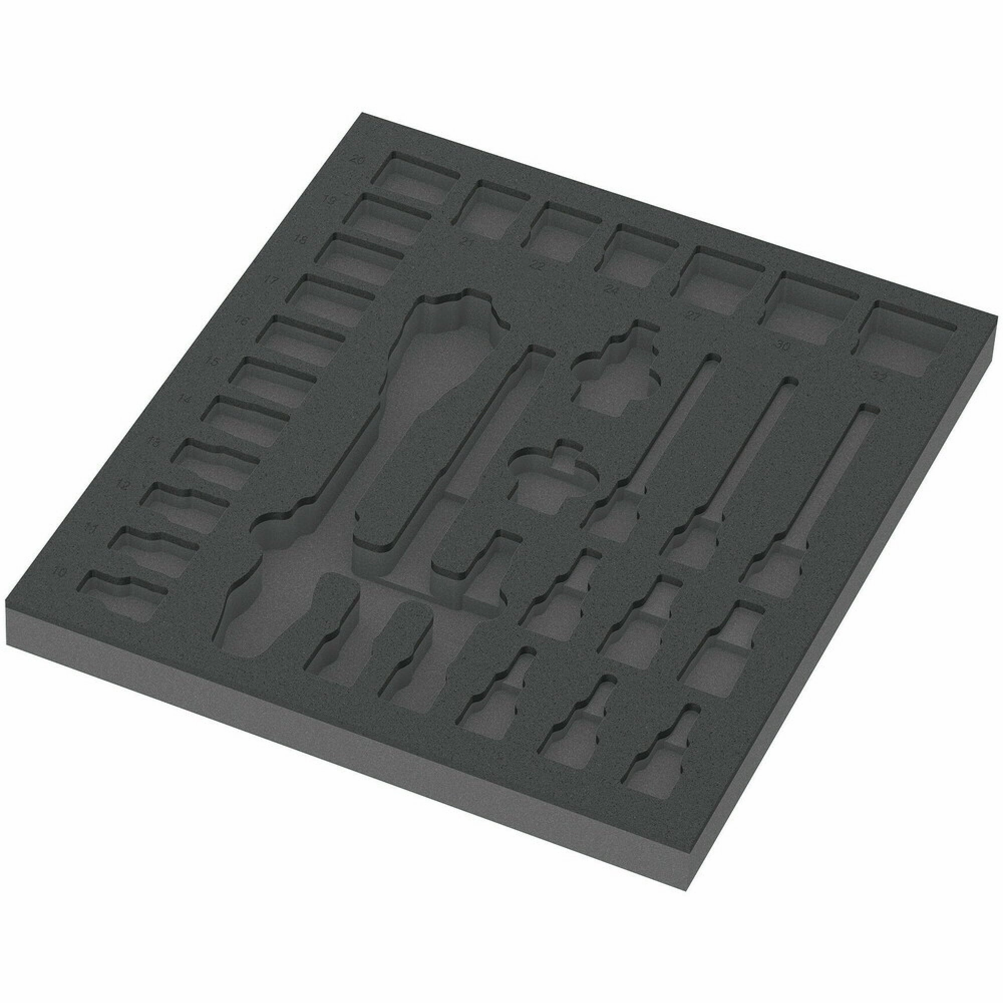 Wera 9822 Foam insert 8000 C Zyklop 1/2" ratchet set 1, empty, 344 x 30 x 392 mm