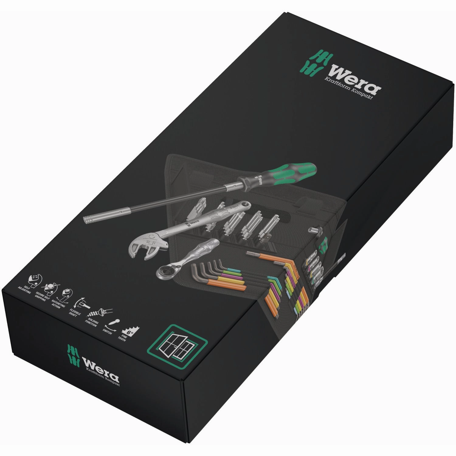 Wera Kraftform Kompakt F 1 screwdriving tool set for window installation, 36 pieces