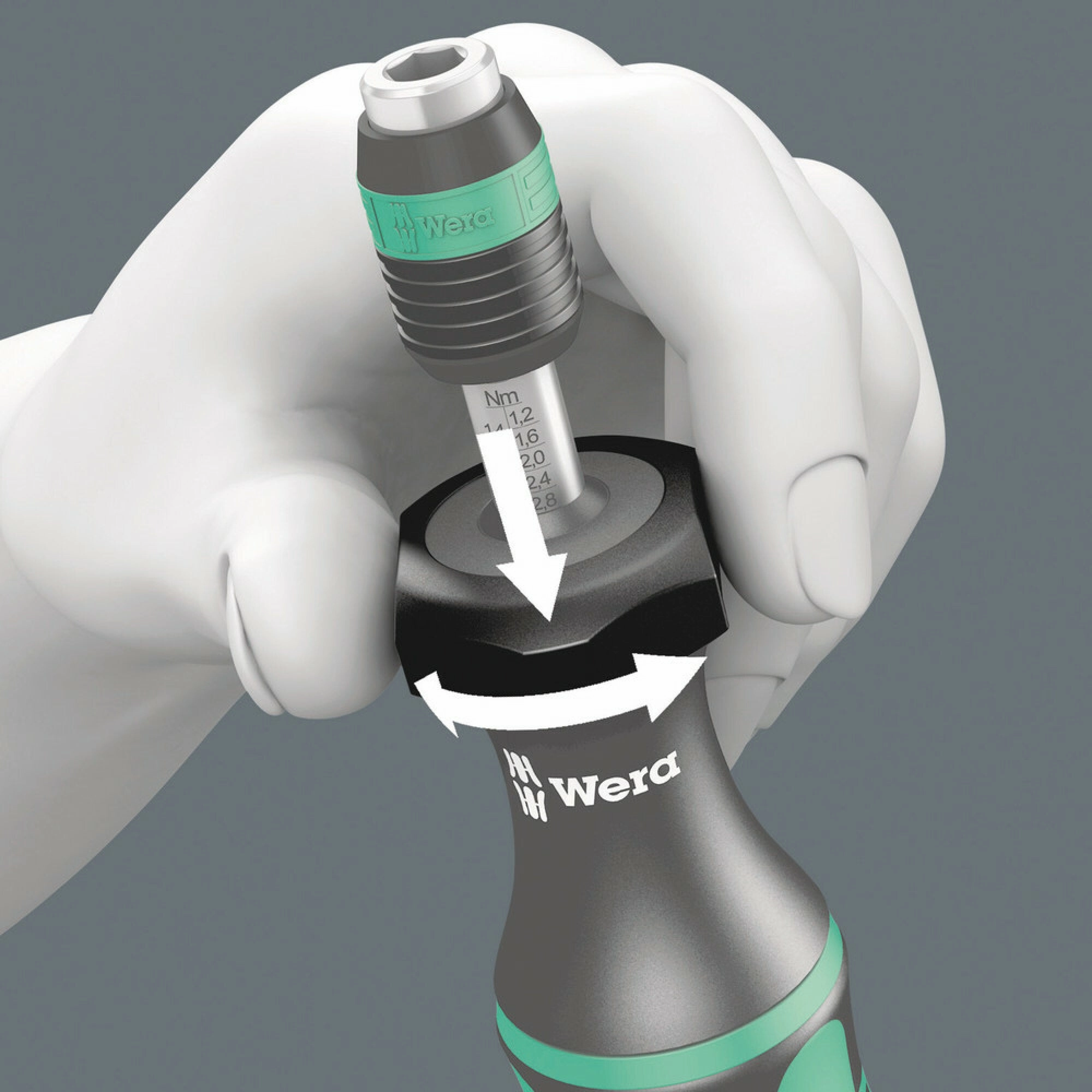 Wera Series 7400 Kraftform adjustable torque screwdrivers (0.1-3.0 Nm) with Rapidaptor quick-release chuck, 7431 x 0.30-1.00 Nm