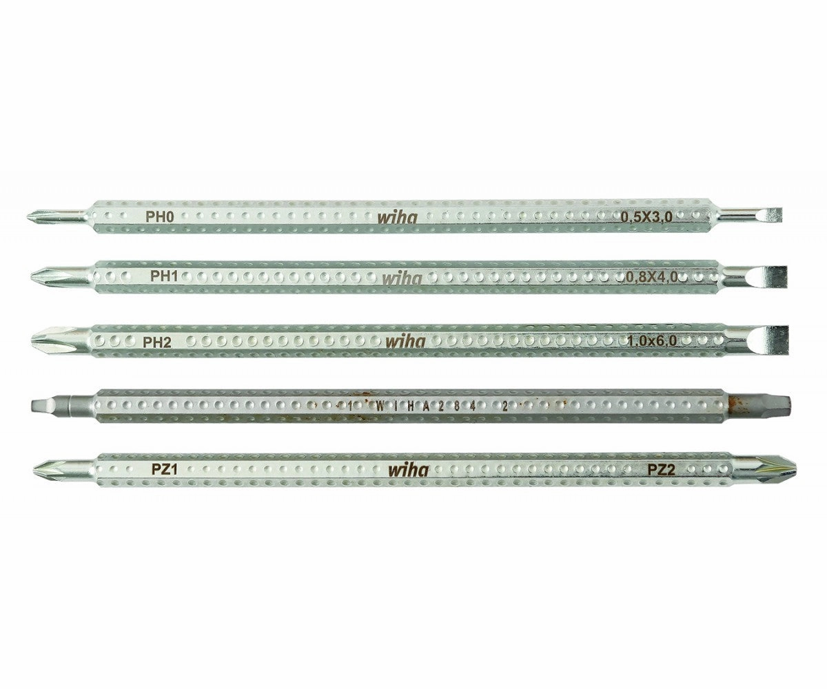 Wiha Tools 28483 Drive-Loc VI Slotted Phillips Square PoziDriv 5 Blade Set
