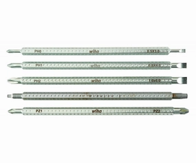 Wiha Tools 28483 Drive-Loc VI Slotted Phillips Square PoziDriv 5 Blade Set
