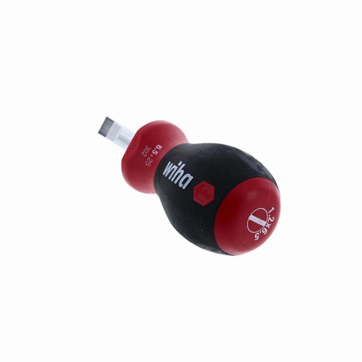 Wiha Tools 30265 SoftFinish Stubby Slotted Screwdriver, 6.5 mm x 25 mm