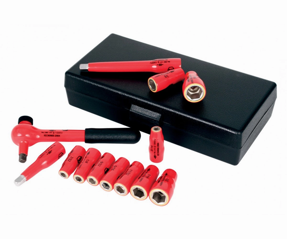 Wiha Tools 31391 Insulated 1/4" Drive Metric Socket Set, 13 Pc.