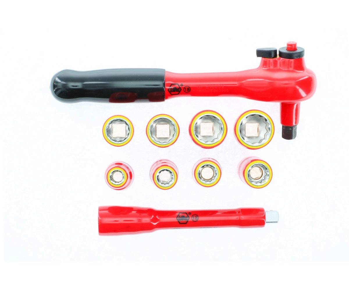 Wiha Tools 31493 Insulated Inch Socket Set, 3/8" Drive, 10 Pc.