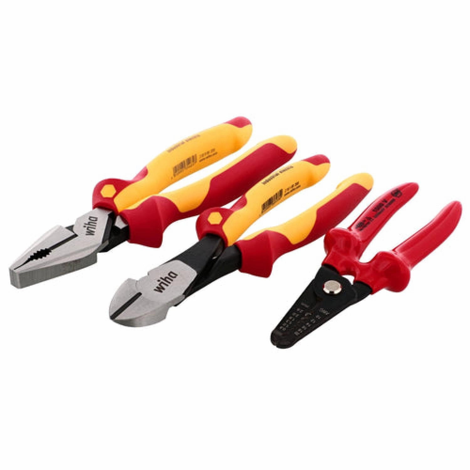 Wiha Tools 32863 3 Piece Insulated Pliers, Cutters, Wire Stripper Set