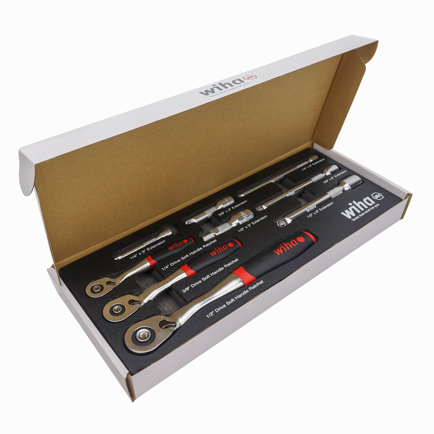 Wiha Tools 33388 SoftFinish Ratchet Tray Set, 9 Pc.