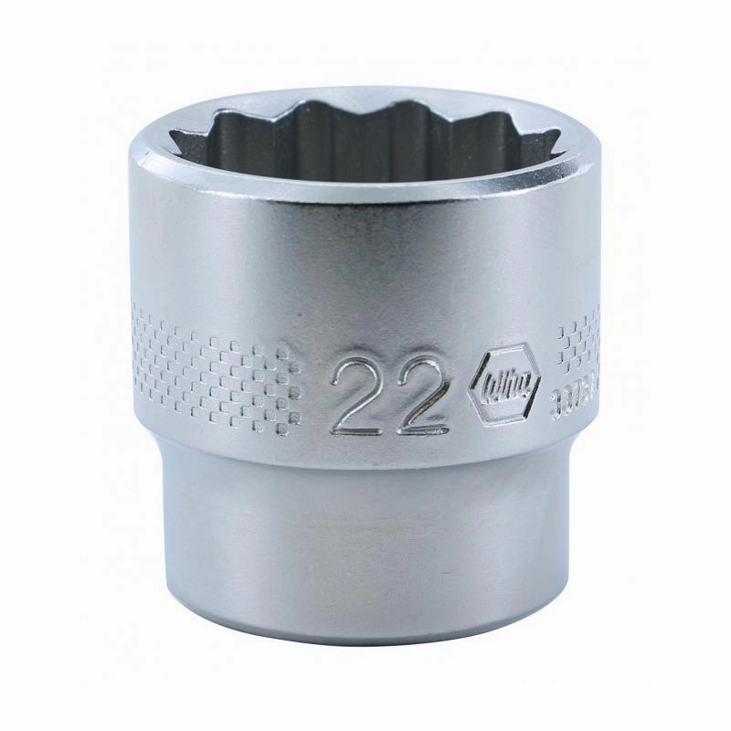 Wiha Tools 33737 3/8" Drive Socket, 12 Point, 22 mm