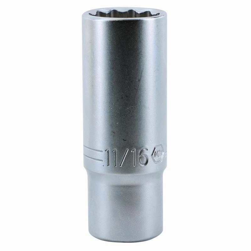 Wiha Tools 33746 3/8 Inch Drive Deep Socket, 12 Point, 11/16 Inch