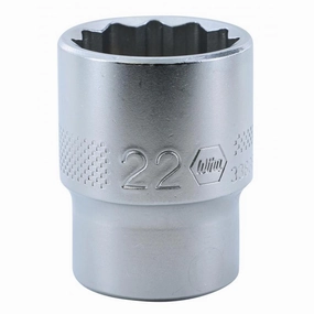 Wiha Tools 33838 1/2 Inch Drive Socket, 12 Point, 22 mm