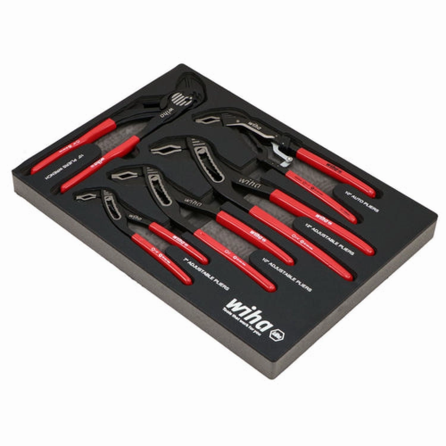 Wiha Tools 34691 5 Piece Classic Grip Adjustable Water Pump Pliers Tray Set