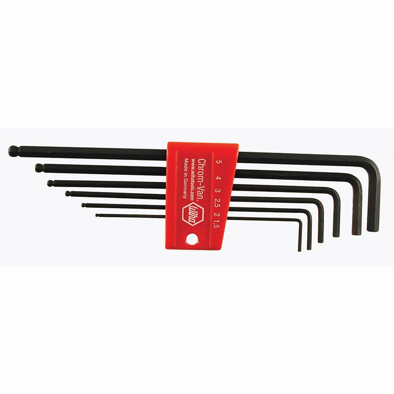 Wiha Tools 36992 6 Piece Ball End Long Arm Hex L-Key Set - Metric