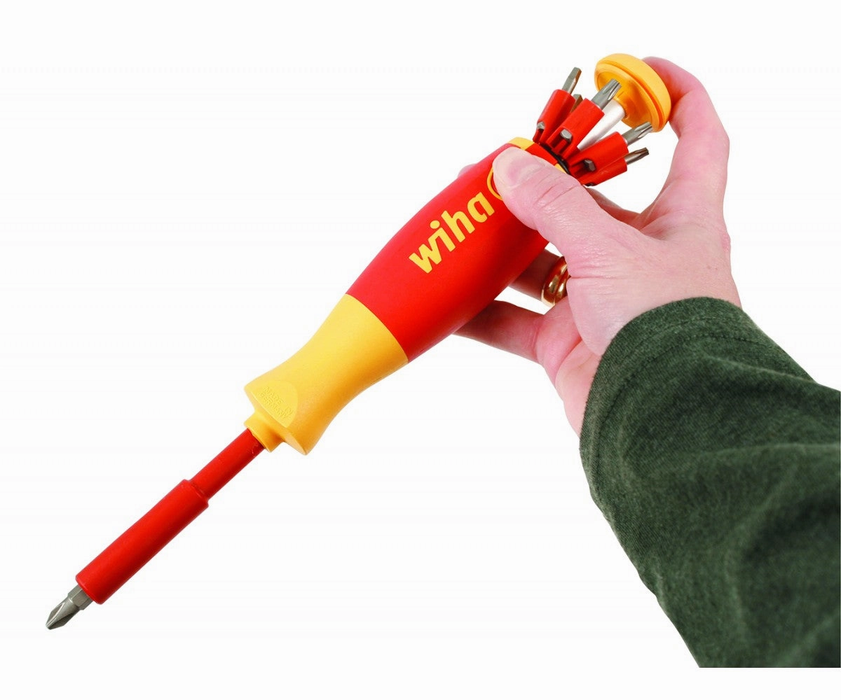 Wiha Tools 38051 Insulated Pop-Up Insert Bit Holder Screwdriver SL/PH/SQ/TX