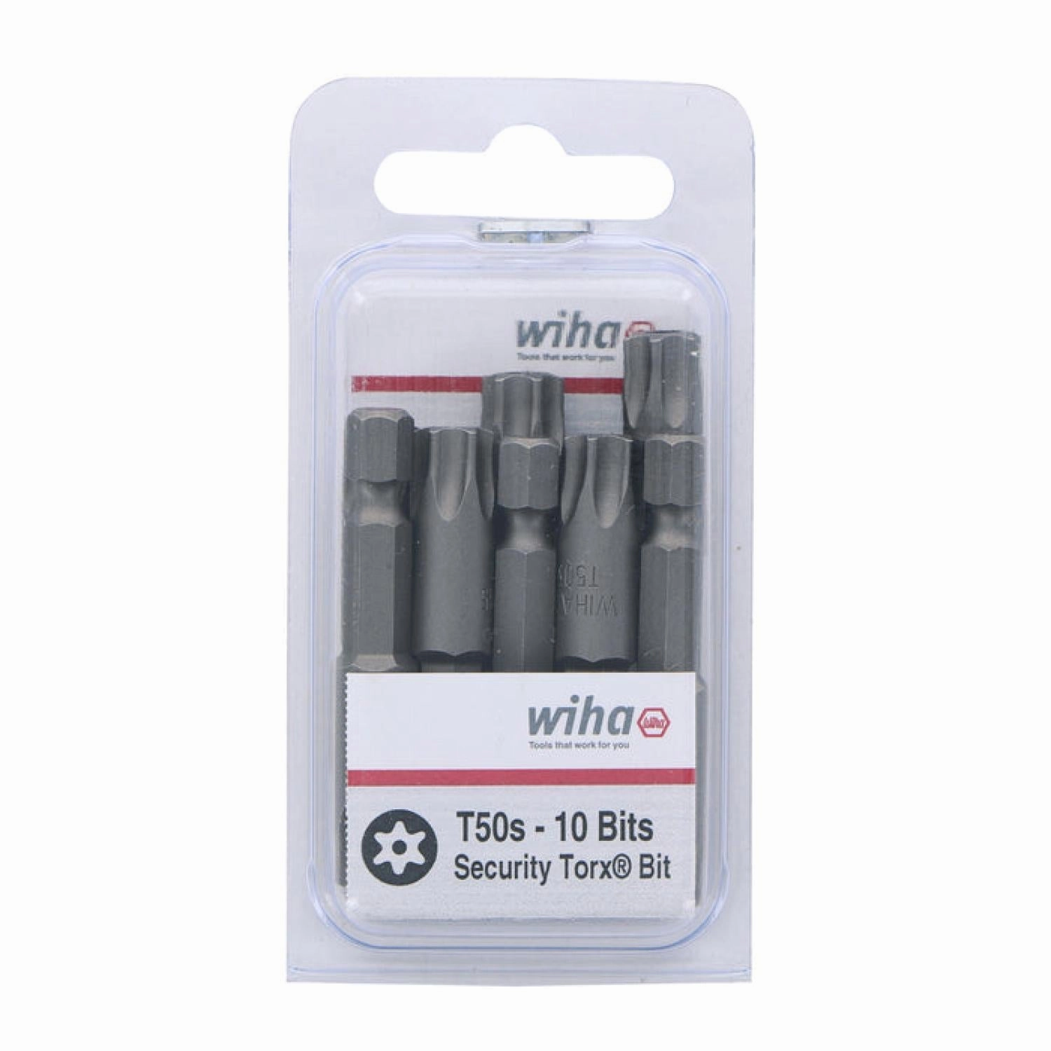 Wiha Tools 70550 Security TORX Power Bit, T50s x 50mm, 10 Pieces