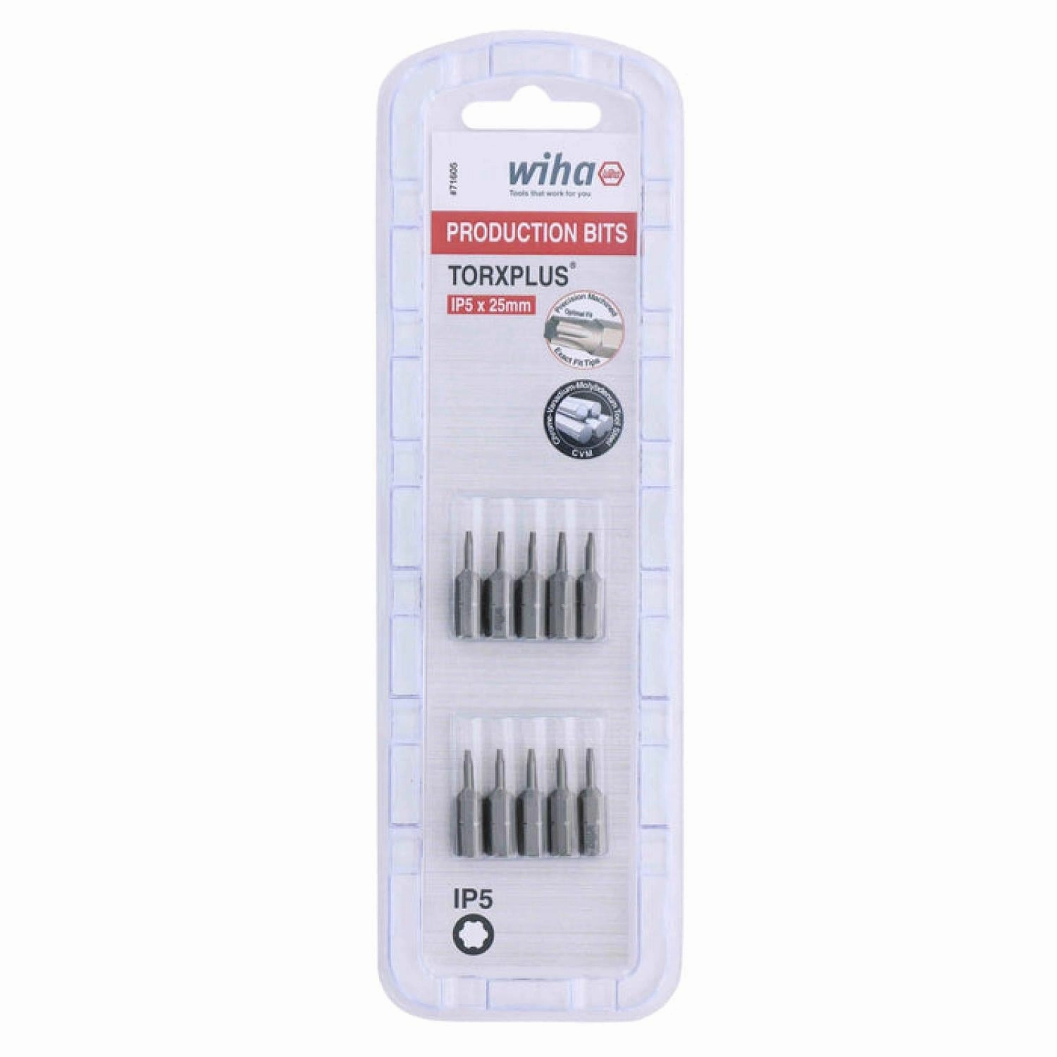 Wiha Tools 71605 IP5 x 38mm TORX Plus Insert Bit, 10 Pack