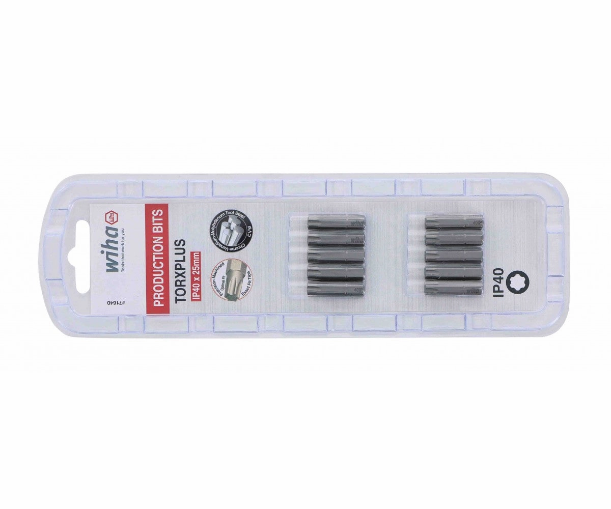 Wiha Tools 71640 IP40 x 38mm TORX Plus Insert Bit, 10 Pack