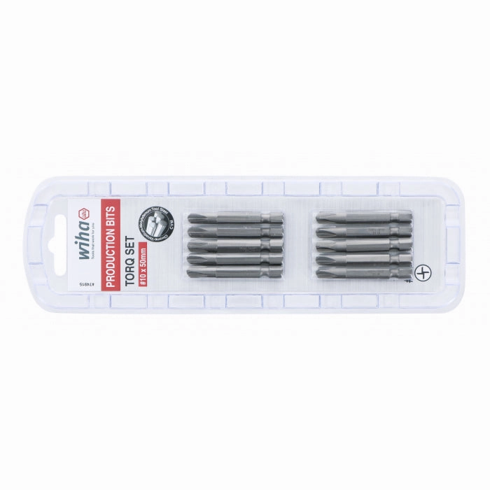 Wiha Tools 74915 Torq-Set Power Bit, #10 x 50 mm, 10 Pk.