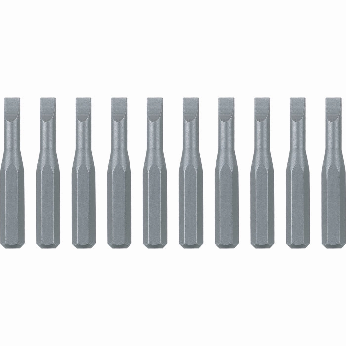 Wiha Tools 75610 System 4 Slotted Micro Bits, 4.0 mm x 28 mm, 10 Pk.