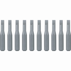 Wiha Tools 75610 System 4 Slotted Micro Bits, 4.0 mm x 28 mm, 10 Pk.