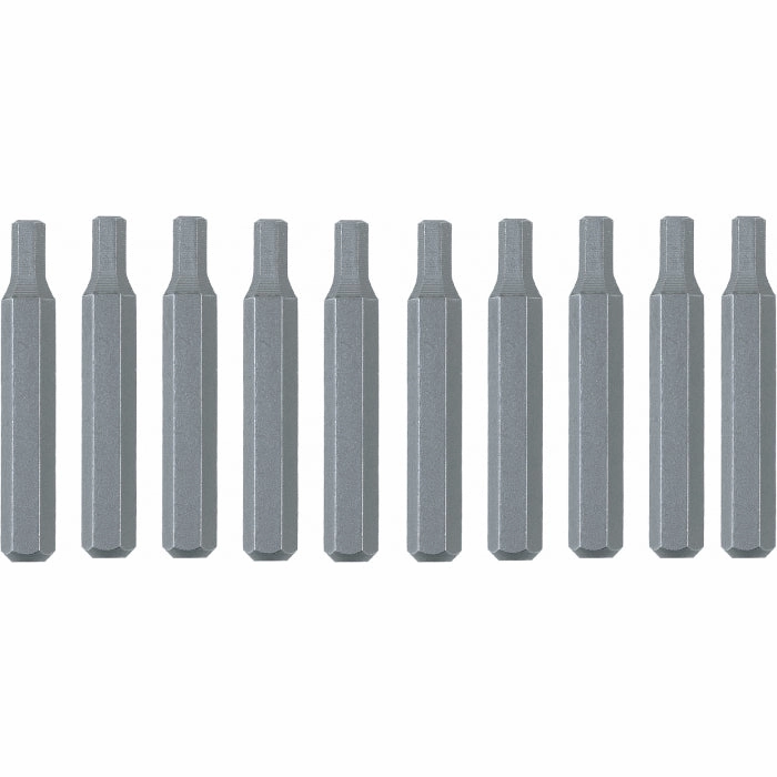 Wiha Tools 75629 System 4 Hex Inch Micro Bits, .035" x 28 mm, 10 Pk.