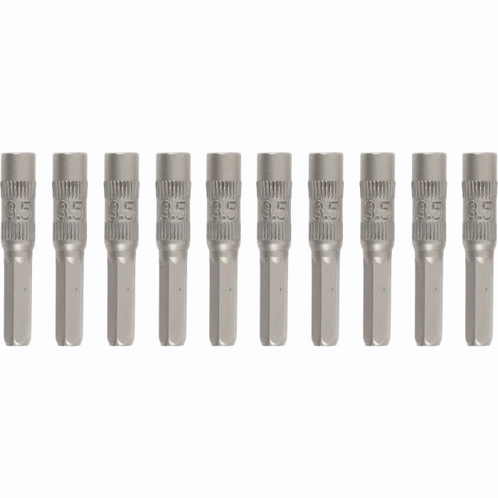 Wiha Tools 75646 System 4 Inch Nut Setters Micro Bits, 4 mm Drive, 7/64" x 30 mm, 10 Pk.