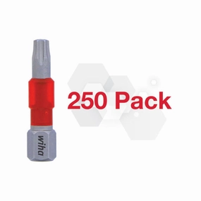 Wiha Tools 76586 Impact Insert Bit TORX T20, Pack of 250 Bits