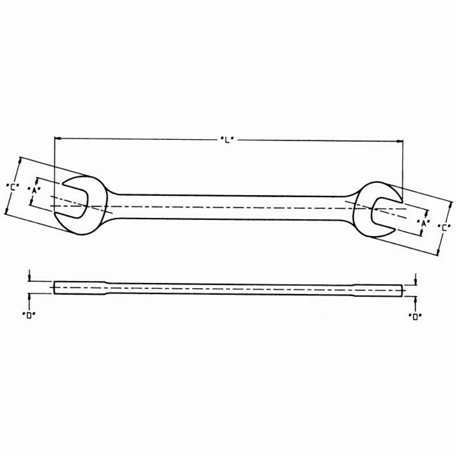 Wright Tool 1318 Open End Wrench Full Polish - 1/2" x 9/16"