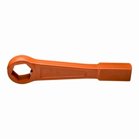 Wright Tool 18H52 Striking Face Box Wrench 6 Point Straight Handle Heavy Duty Safety Orange - 1-5/8"