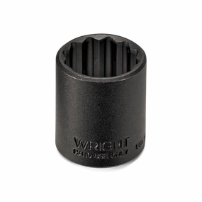 Wright Tool 34036 1/2" Drive 6 Point Standard Black Industrial Socket - 1-1/8"