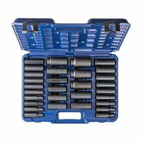 Wright Tool 40767-MC Impact Socket Set 30 Pc, 6 Pt. Deep SAE & Metric